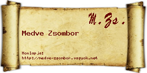 Medve Zsombor névjegykártya